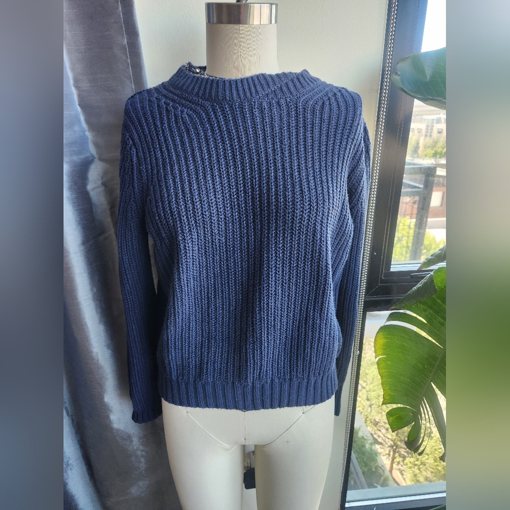 3.1 Phillip Lim Deep Blue Ribbed Sweater